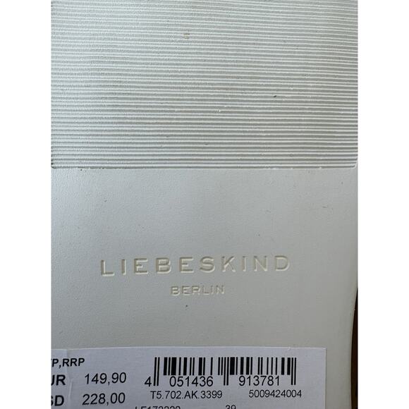 Liebeskind Sneakers Womens Size 9 Leather White Black Holes Lace Up Quiet Luxury - Picture 10 of 15